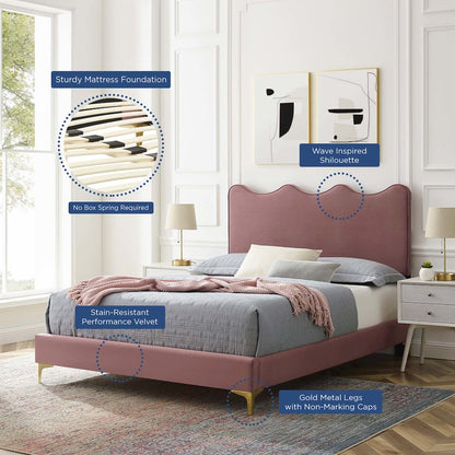 Current Performance Velvet Twin Platform Bed