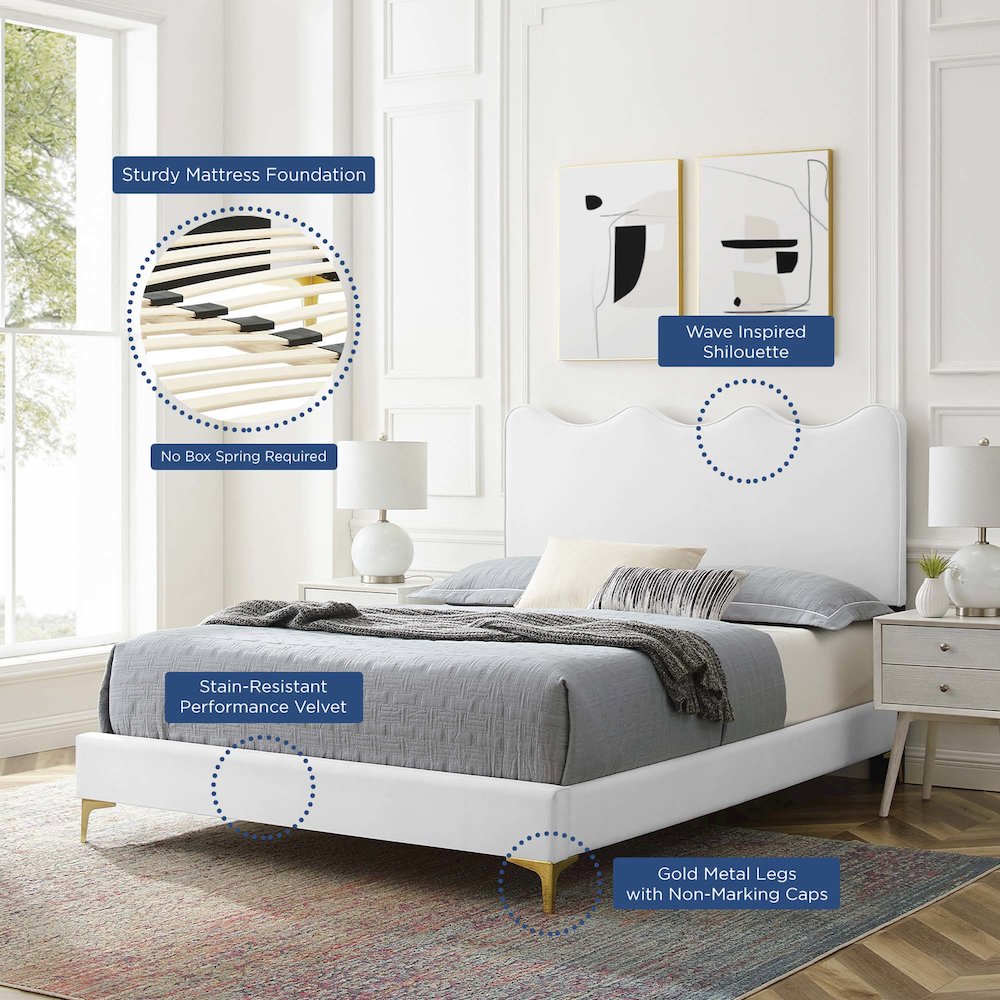 Current Performance Velvet Twin Platform Bed