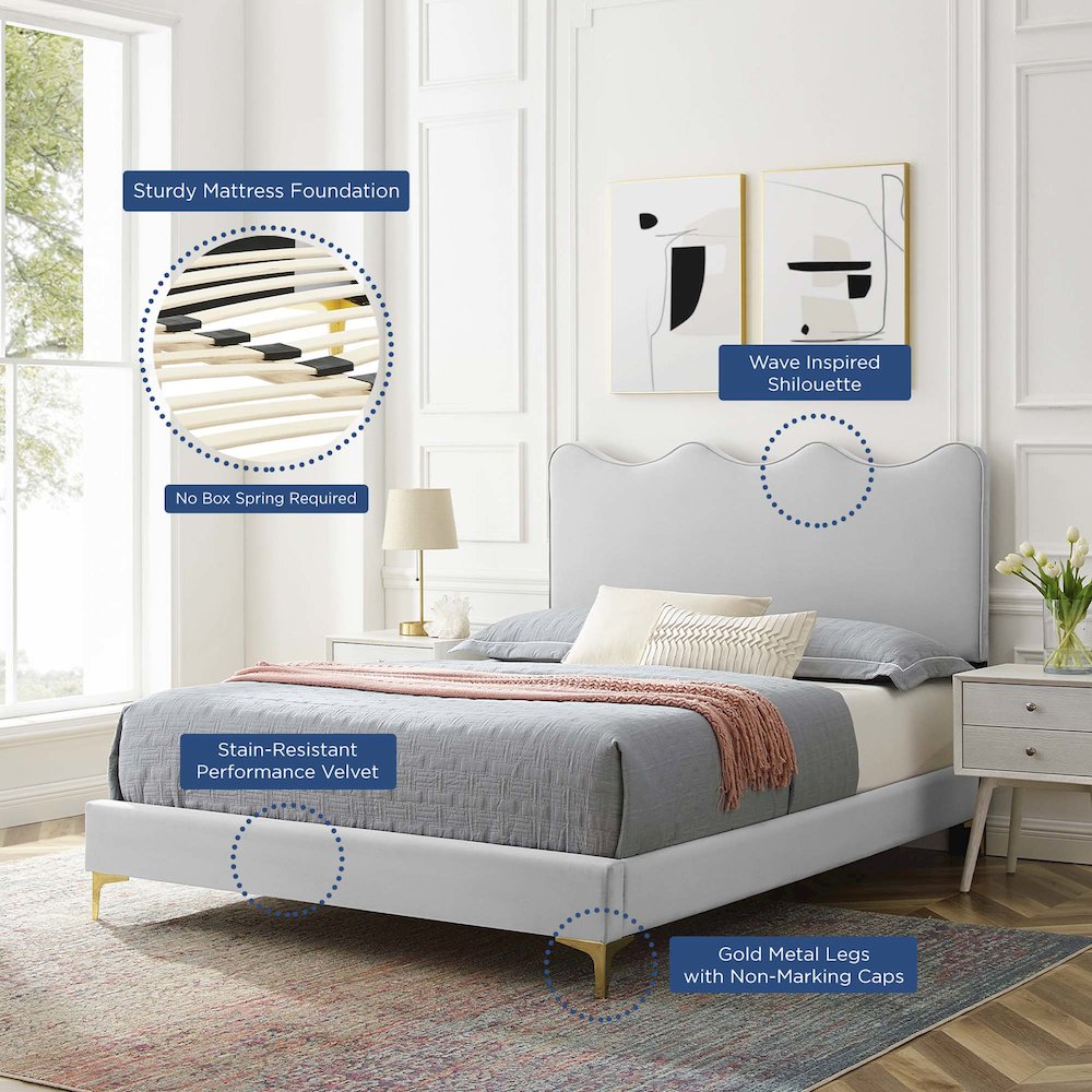 Current Performance Velvet Full Platform Bed