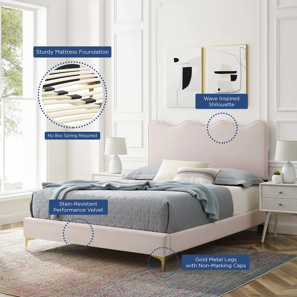 Current Performance Velvet Full Platform Bed