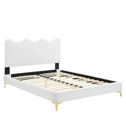 Current Performance Velvet Queen Platform Bed