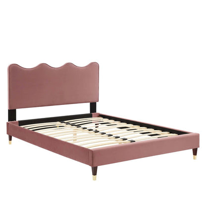 Current Performance Velvet Queen Platform Bed