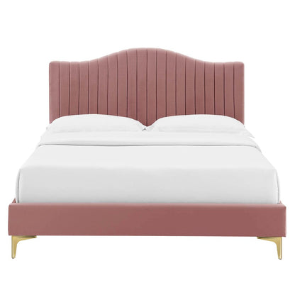 Juniper Channel Tufted Performance Velvet King Platform Bed