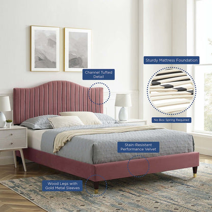 Juniper Channel Tufted Performance Velvet King Platform Bed