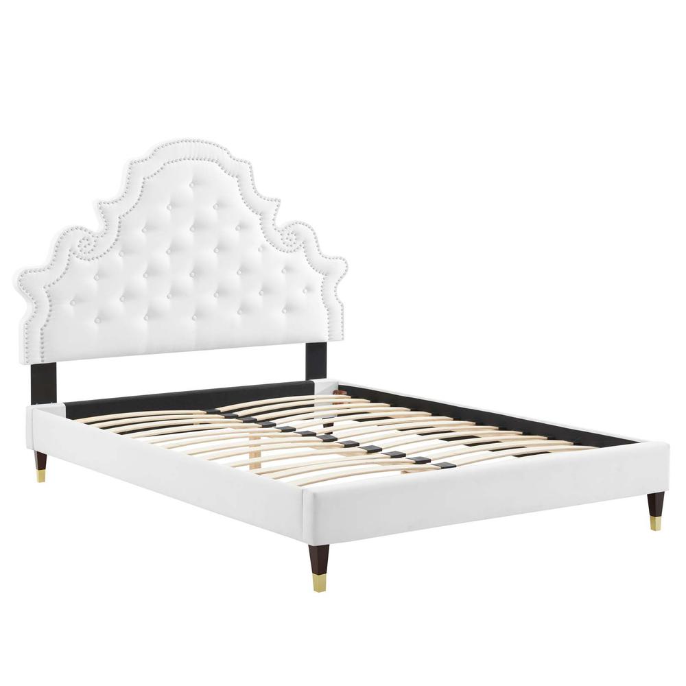 Gwyneth Tufted Performance Velvet Queen Platform Bed