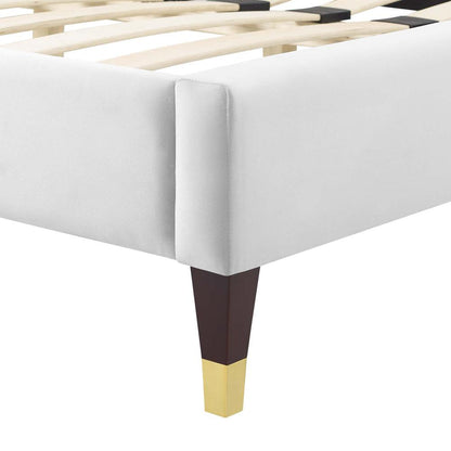 Gwyneth Tufted Performance Velvet Queen Platform Bed