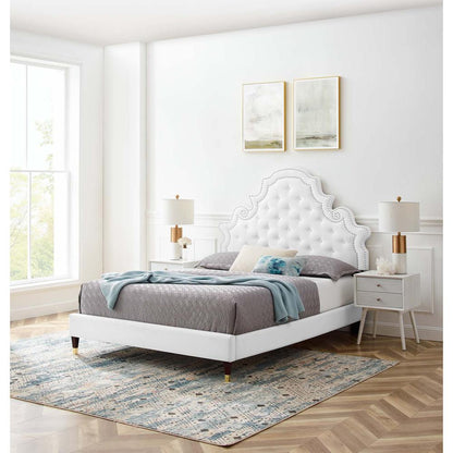 Gwyneth Tufted Performance Velvet Full Platform Bed