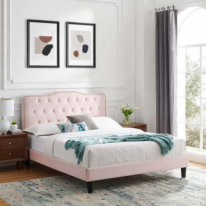 Amber Performance Velvet Twin Platform Bed