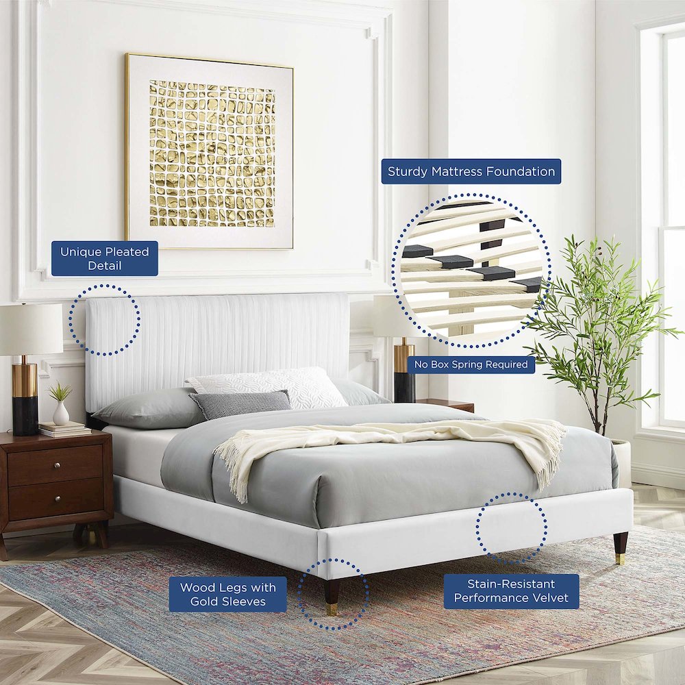 Peyton Performance Velvet Full Platform Bed