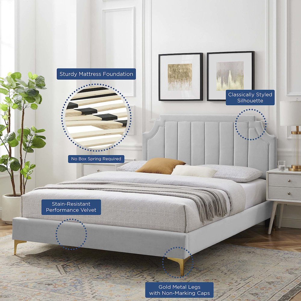 Sienna Performance Velvet Full Platform Bed