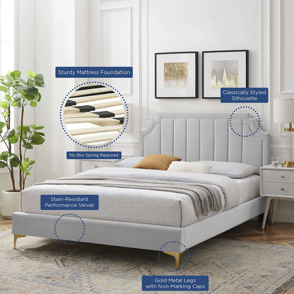 Sienna Performance Velvet Full Platform Bed