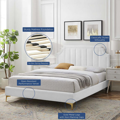 Sienna Performance Velvet Full Platform Bed