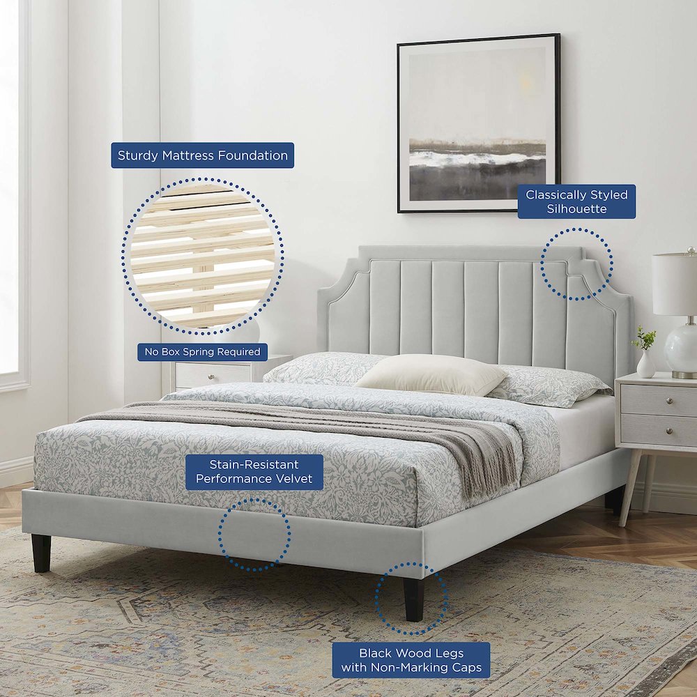 Sienna Performance Velvet Full Platform Bed