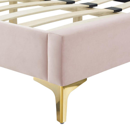 Alexandria Tufted Performance Velvet Twin Platform Bed - Pink MOD-6931-PNK