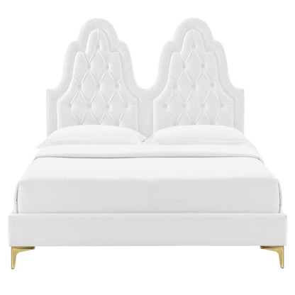 Alexandria Tufted Performance Velvet Twin Platform Bed