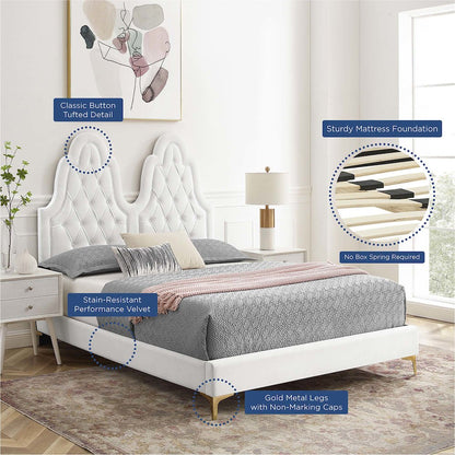 Alexandria Tufted Performance Velvet Twin Platform Bed