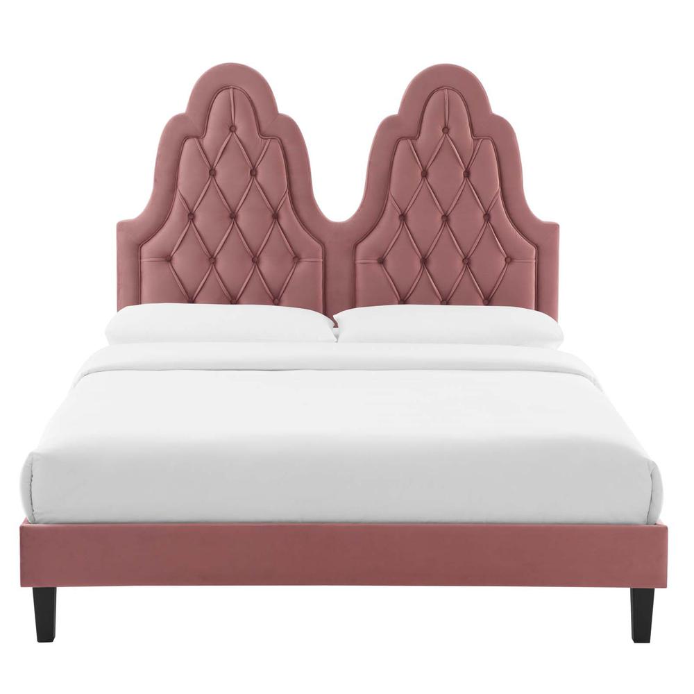 Alexandria Tufted Performance Velvet Twin Platform Bed - Dusty Rose MOD-6933-DUS