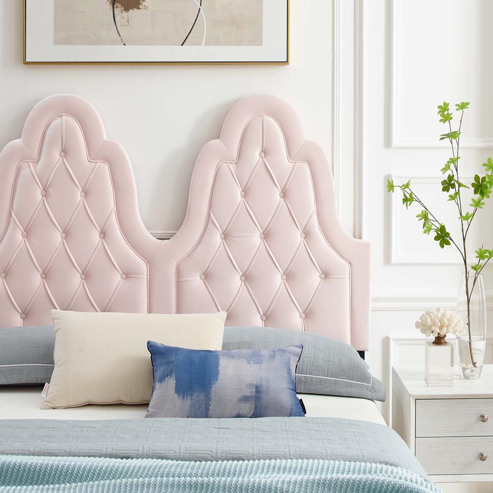 Alexandria Tufted Performance Velvet Twin Platform Bed - Pink MOD-6933-PNK