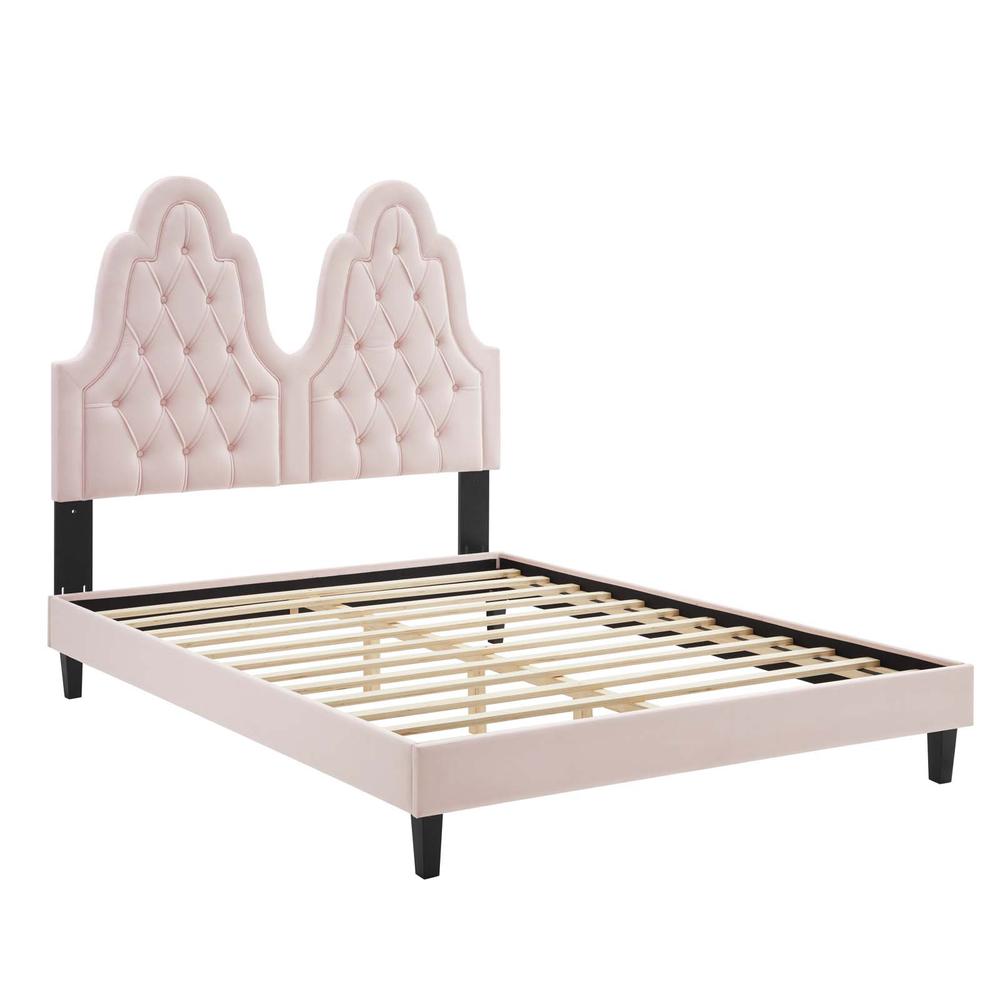 Alexandria Tufted Performance Velvet Twin Platform Bed - Pink MOD-6933-PNK