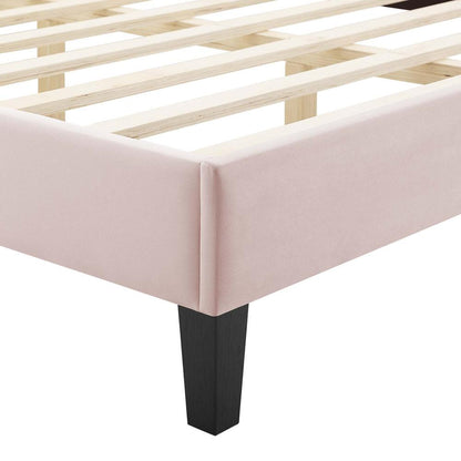 Alexandria Tufted Performance Velvet Twin Platform Bed - Pink MOD-6933-PNK