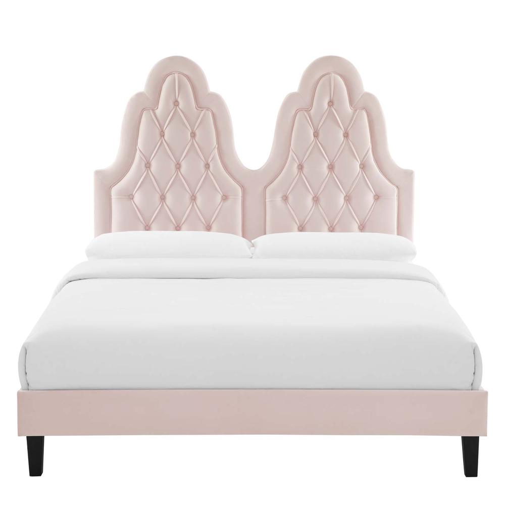 Alexandria Tufted Performance Velvet Twin Platform Bed - Pink MOD-6933-PNK