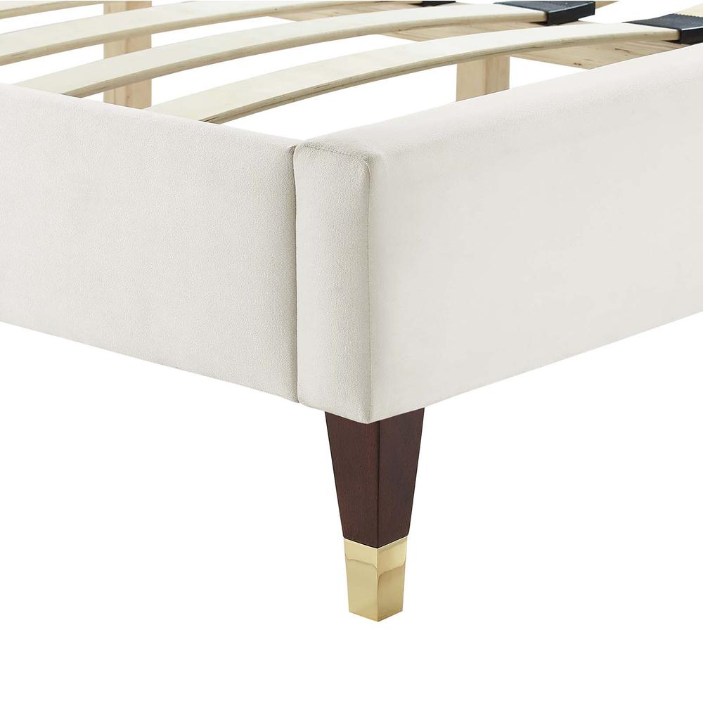 Zahra Channel Tufted Performance Velvet Queen Platform Bed