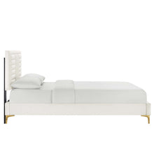 Sofia Channel Tufted Performance Velvet Queen Platform Bed