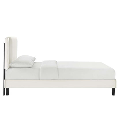 Zahra Channel Tufted Performance Velvet Twin Platform Bed