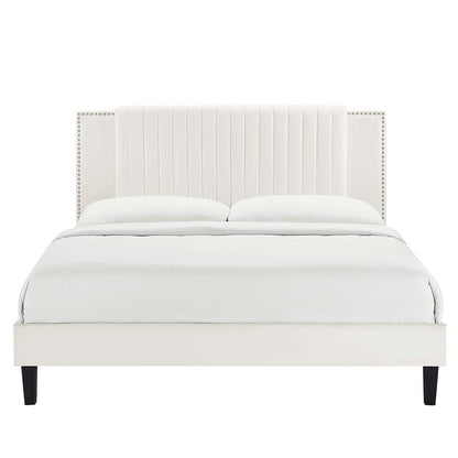 Zahra Channel Tufted Performance Velvet Twin Platform Bed