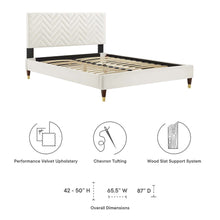 Leah Chevron Tufted Performance Velvet Full Platform Bed