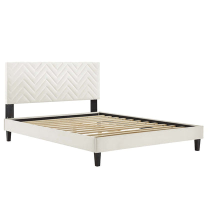 Leah Chevron Tufted Performance Velvet Full Platform Bed