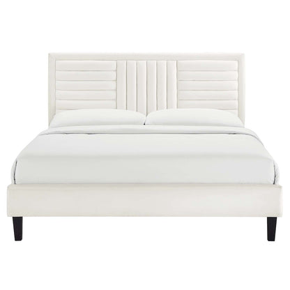 Sofia Channel Tufted Performance Velvet Full Platform Bed