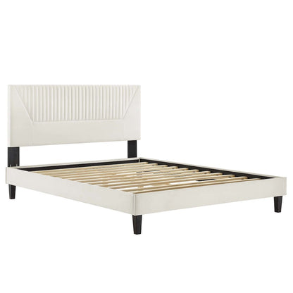 Yasmine Channel Tufted Performance Velvet Full Platform Bed