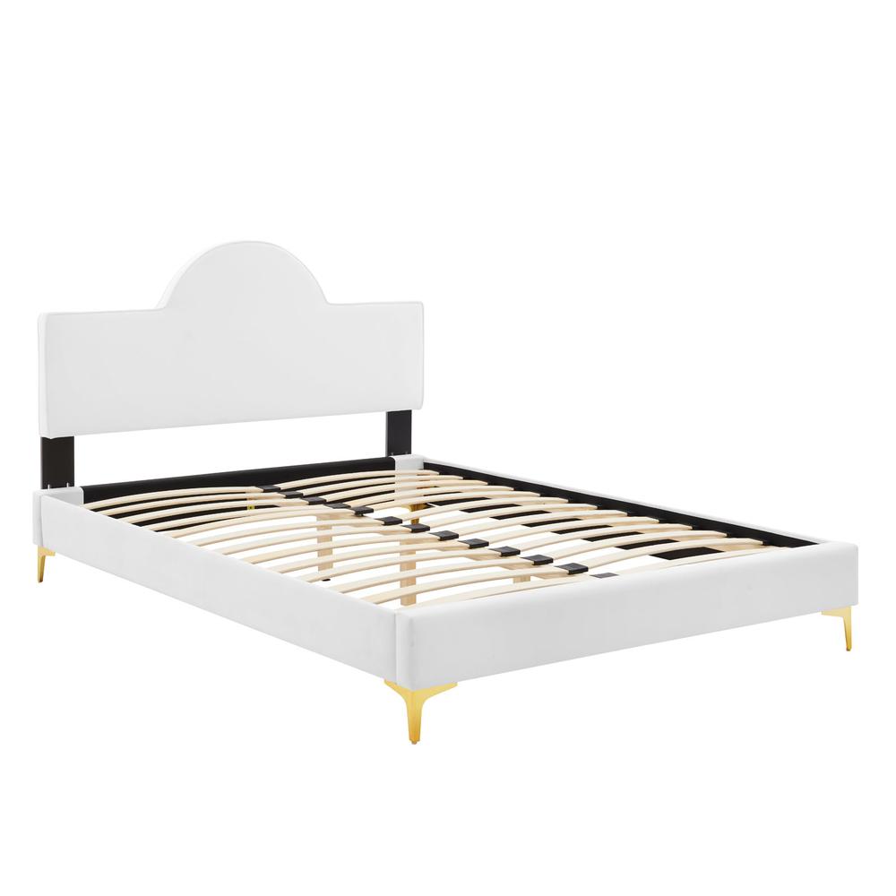 Sunny Performance Velvet King Bed - White MOD-7029-WHI