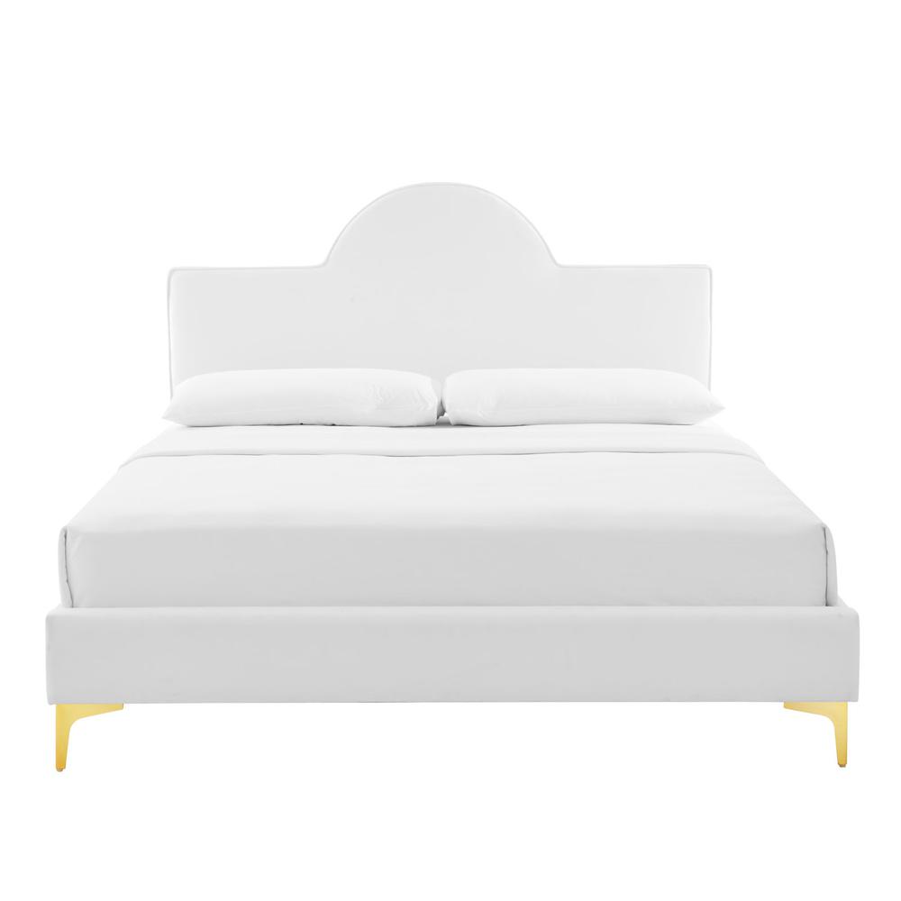 Sunny Performance Velvet King Bed - White MOD-7029-WHI