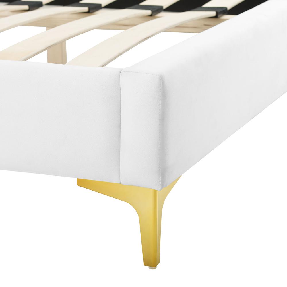 Sunny Performance Velvet King Bed - White MOD-7029-WHI