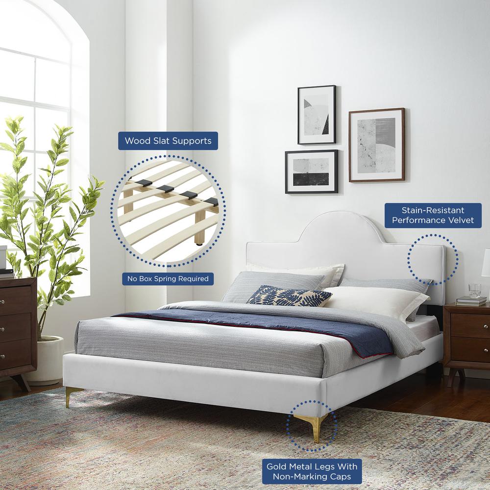 Sunny Performance Velvet King Bed - White MOD-7029-WHI