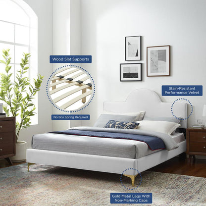 Sunny Performance Velvet King Bed - White MOD-7029-WHI