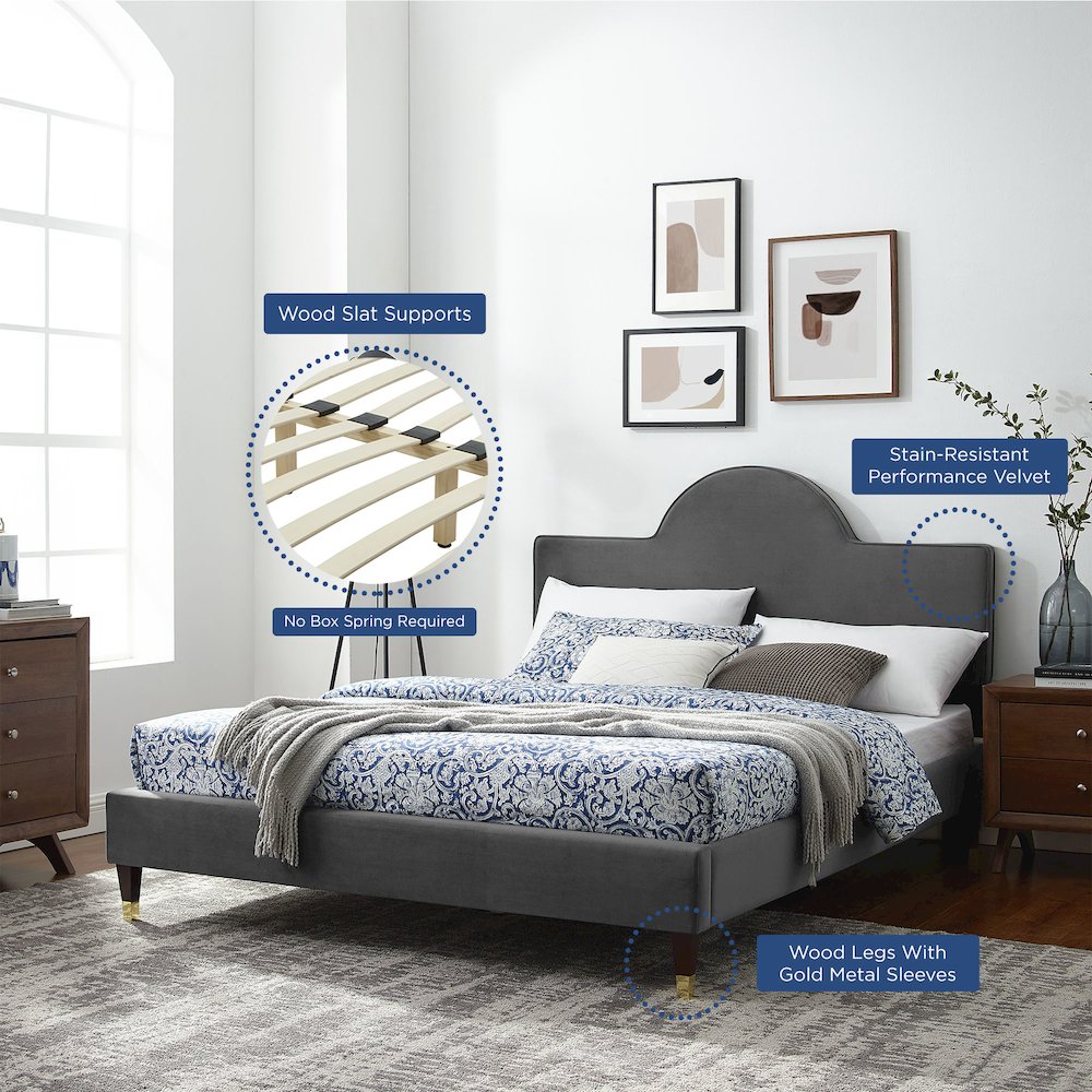 Aurora Performance Velvet King Bed
