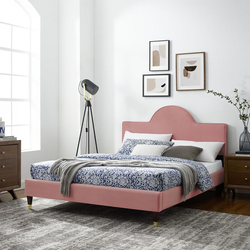 Aurora Performance Velvet King Bed - Dusty Rose MOD-7032-DUS
