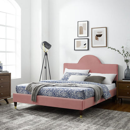 Aurora Performance Velvet King Bed - Dusty Rose MOD-7032-DUS