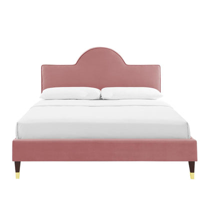 Aurora Performance Velvet King Bed - Dusty Rose MOD-7032-DUS