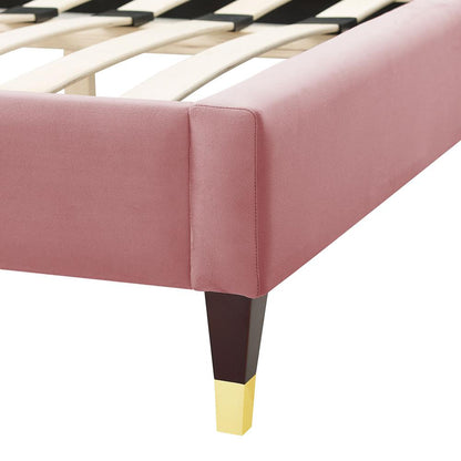 Aurora Performance Velvet King Bed - Dusty Rose MOD-7032-DUS