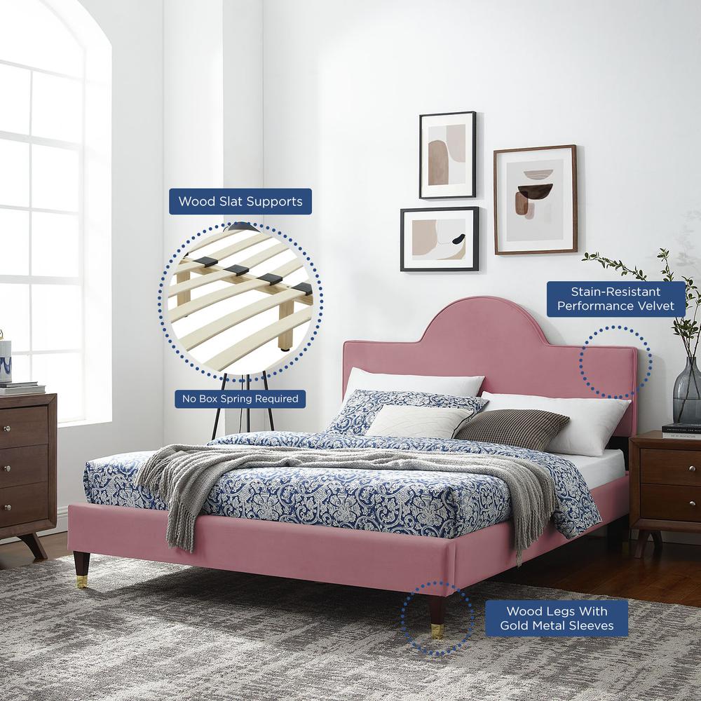 Aurora Performance Velvet King Bed - Dusty Rose MOD-7032-DUS