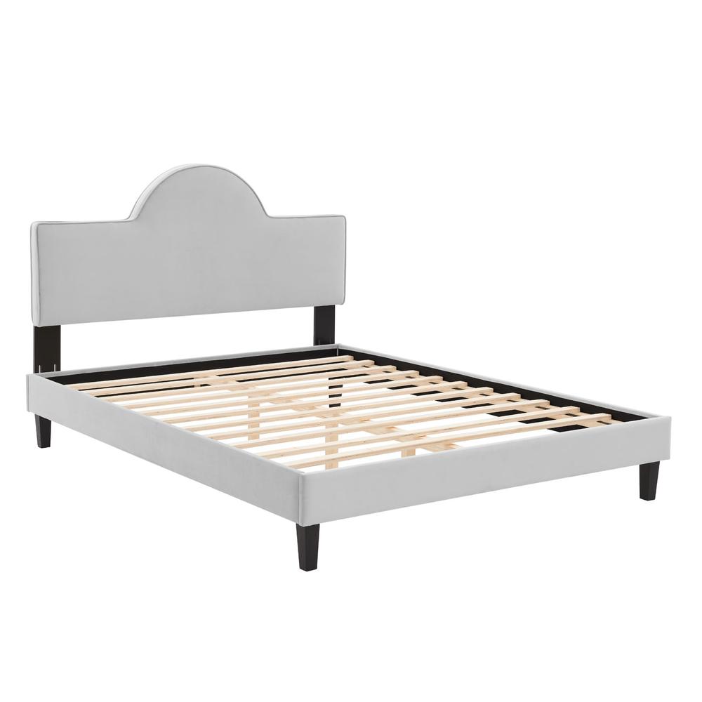 Soleil Performance Velvet King Bed - Light Gray MOD-7035-LGR