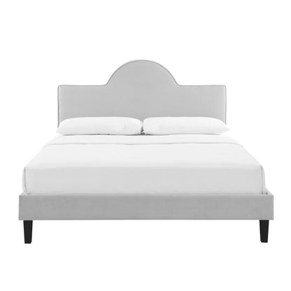Soleil Performance Velvet King Bed - Light Gray MOD-7035-LGR