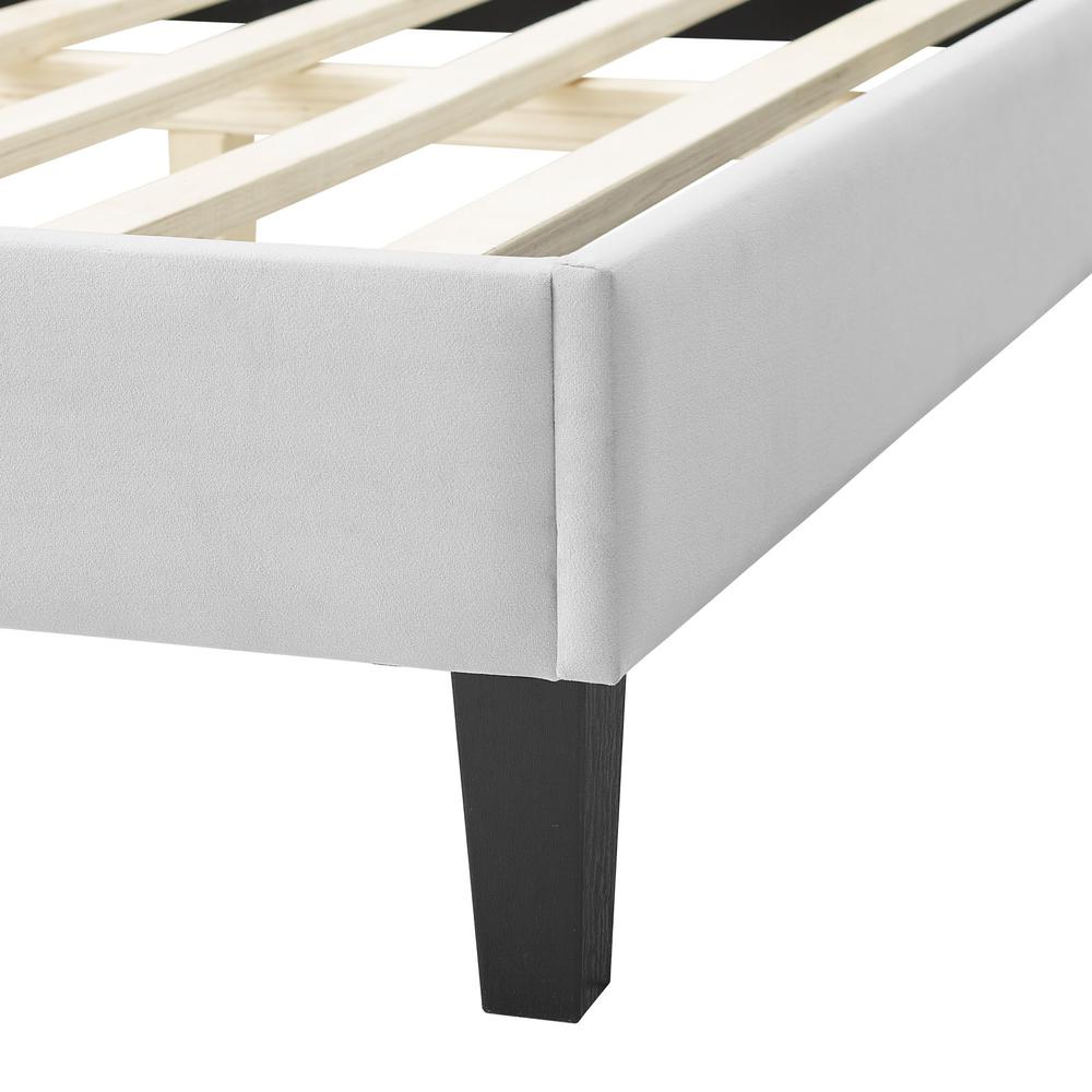Soleil Performance Velvet King Bed - Light Gray MOD-7035-LGR