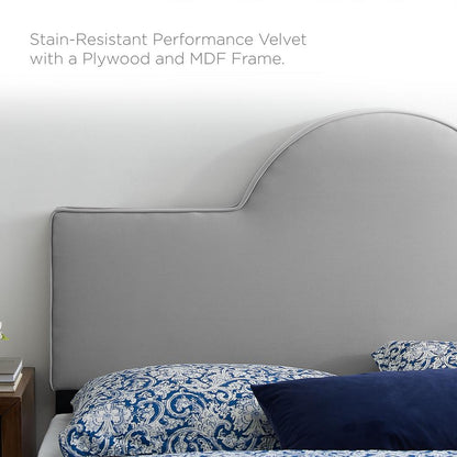 Soleil Performance Velvet King Bed - Light Gray MOD-7035-LGR