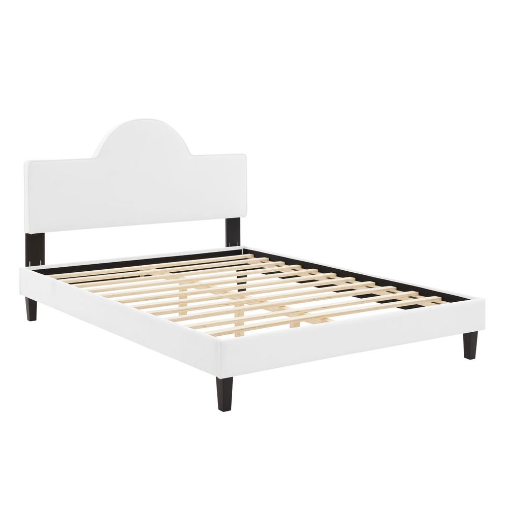 Soleil Performance Velvet King Bed - White MOD-7035-WHI