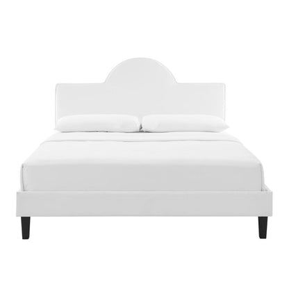Soleil Performance Velvet King Bed - White MOD-7035-WHI